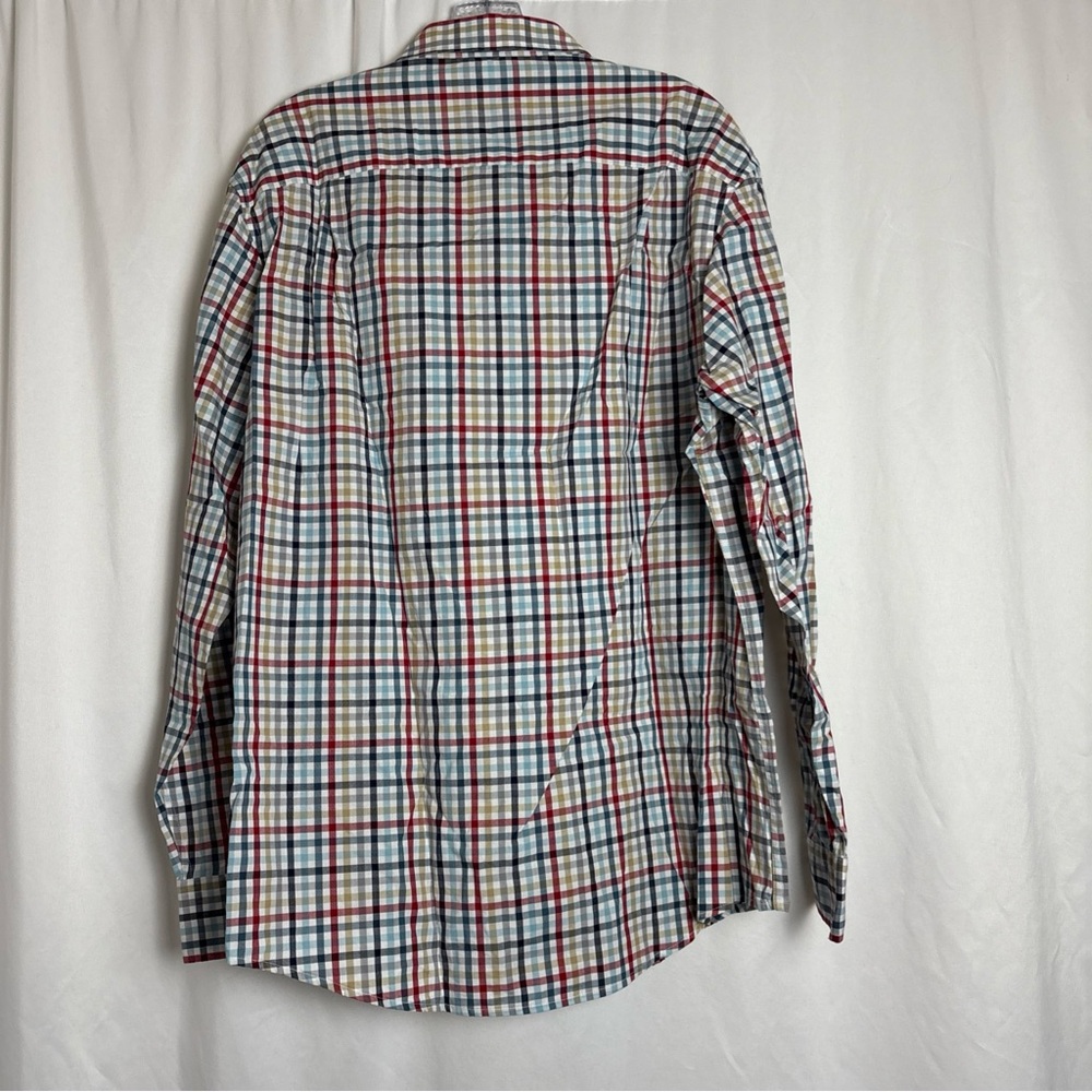 Tasso Elba Dress Shirt Mens Large 16-16.5‎ Multicolor Plaid Long Sleeve Preppy - Picture 3 of 7